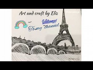 How to draw Eiffel Tower step by step