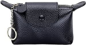 1 Pcs Leather Zipper Coin Purse Wallet With Key Ring, Coin Organizer, Change Holder,Card Case, Mini Leather Zipper Storage Bag for Men & Women