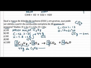 Qual a massa de CO2, que pode ser obtida a partir da combustão completa de 20 gramas de propano?