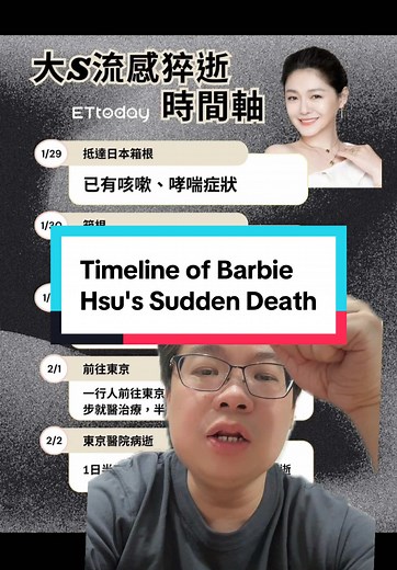 Timeline of Barbie Hsu's Unfortunate Death; #barbiehsu #徐熙媛 #death #timeline #taiwaneseactress #meteorgarden #shanchai