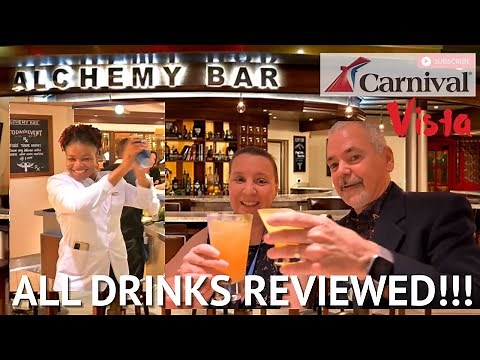 Carnival Alchemy Bar: We review ALL 19 drinks on the menu! + Off-Menu Drinks! | Carnival Vista!