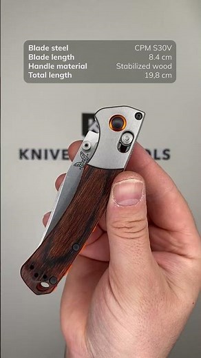 Benchmade Mini Crooked River 15085 2 hunting knife, wood