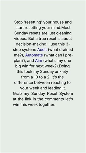 Sunday Reset System #motivation #overloaded #tiredminds #overwhelmed #sundayreset