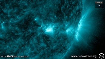 4K time-lapse of sunspot crackling with strong M flares