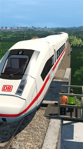 ICE High Speed Train Passes Over a Broken Bridge#railroad #railway #railtrack #train