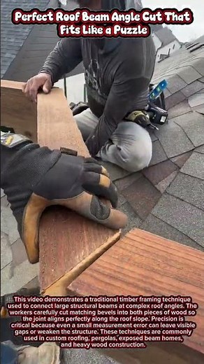 Perfect Roof Beam Angle Cut That Fits Like a Puzzle #woodworking #wood #tools