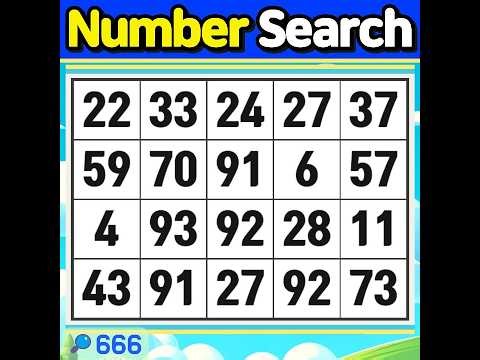 Number Search #666 Quizzes for brain training for seniors【Match | brain game | puzzle 】