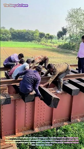 Heavy Infrastructure: Watch Workers Install Railway Bridge Sleepers! 🚂🛤️↓