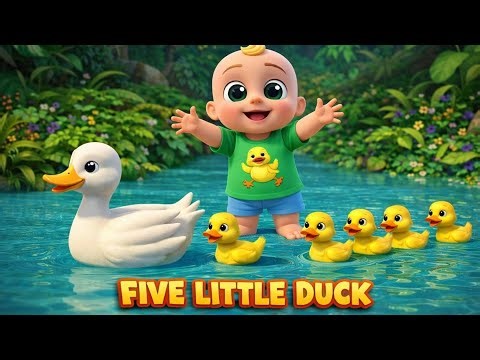 📌 Five Little Ducks Went Out One Day 🦆💛🎵 | Cute Babies Enjoy Counting Fun 😺 | Baby Bubbles