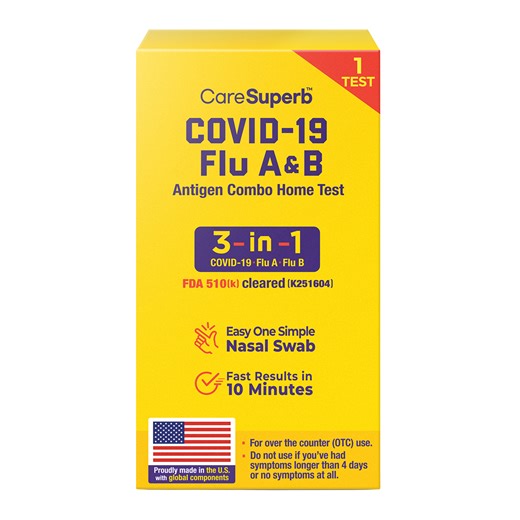 CareSuperb™ COVID-19 Flu A&B Antigen Combo Home Test - 1 Test/kit