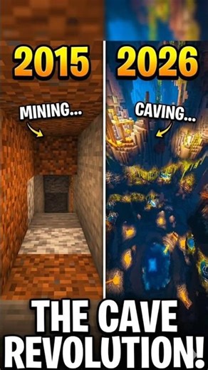 The Massive Evolution of Minecraft Caves: 2015 vs. 2026! ⛏️💎 #minecraft #meme #funny