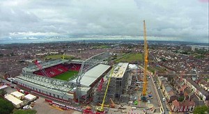 Video: Impressive drone footage of Anfield's Main Stand expansion