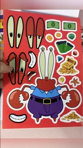Amazing SPONGEBOB 👀 Spongebob, Patrick & Squidward Paperdiy Sticker Book 🧽 스폰지밥