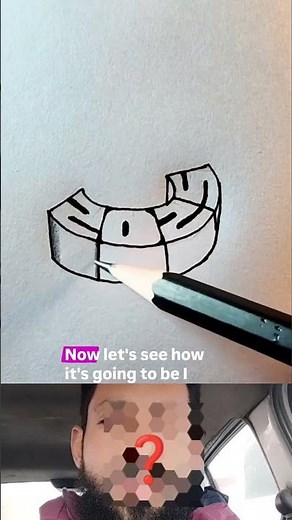 How to draw 2025 in #3d #drawing #arttutorial #drawingtime