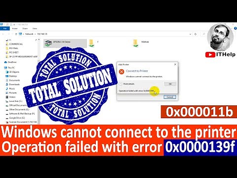 Windows cannot connect to the printer || Operation failed with error 0x0000139f || Error 0x0000139f