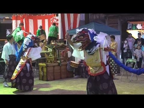 加東市 佐保神社秋祭り 宵宮余興「伊勢大神楽 木村利太夫」一行 “ 獅子舞 ”