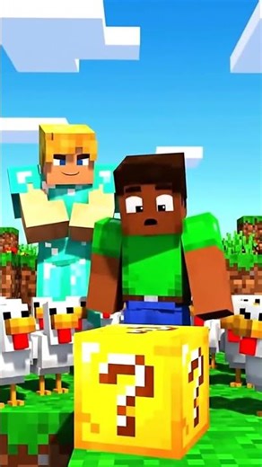 Noob’s Luckiest Lucky Block Ever?! 😂🍀 | Minecraft Cartoon Short
