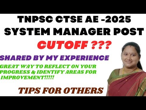 Cutoff & important information-TNPSC CTSE AE System manager 554syllabus#tnpscae #ece#cse#it#course