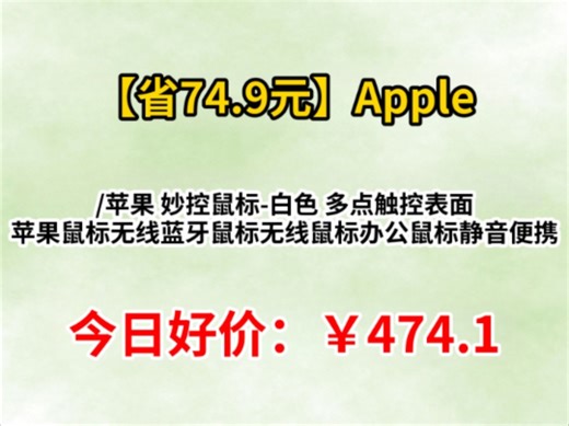 Apple/苹果 妙控鼠标-白色 多点触控表面 苹果鼠标无线蓝牙鼠标无线鼠标办公鼠标静音便携
