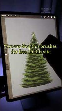 Relaxing Christmas Tree Sketch in Procreate #christmas #procreateart #procreatebrushes