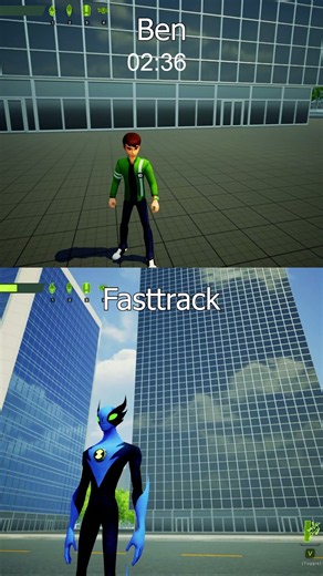 Ben vs Fasttrack Falling Speed Race! Ben 10 Game