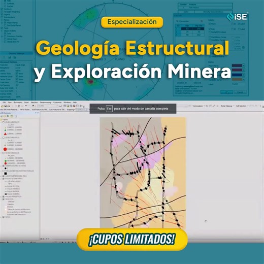¿Estás interpretando correctamente las estructuras geológicas en tus proyectos de exploración? La precisión en el análisis estructural es clave para ubicar recursos minerales y reducir errores en perforaciones. En esta especialización aprenderás a identificar fallas, pliegues y zonas mineralizadas mediante mapeo y modelado estructural aplicado a la exploración minera. 📌 Analiza estructuras geológicas con enfoque minero. 📌 Identifica zonas con potencial mineral. 📌 Aplica modelado estructural y