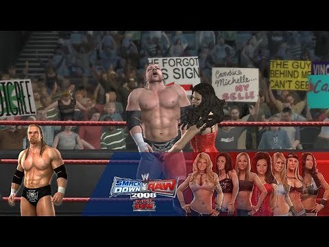 Smackdown vs Raw 2008 | All Divas Low Blow To Triple H