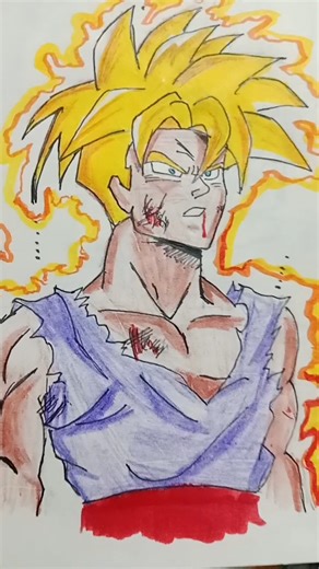 my new drawing of Gohan in cell saga