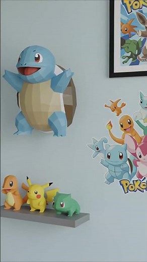 Squirtle Wall Decor Papercraft DIY #diy #homedecor #pokemon