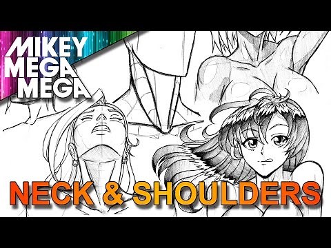 How To Draw NECK SHOULDERS & HEAD LOOKING UP FOR GIRLS IN ANIME MANGA