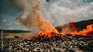 fire , background of fire and flames/burning logs with a big flame