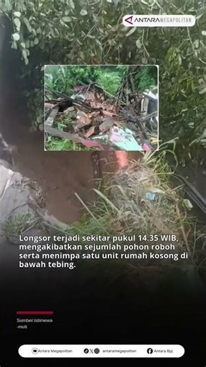 Hujan deras kembali memicu longsor di Kota Bogor.