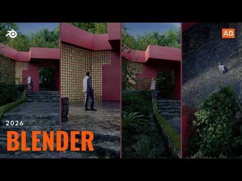 Rendering High-Density Vegetation in Blender 5.0 | Timelapse