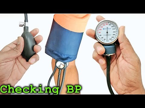 How to easily check BP measure blood pressure with sphygmomanometer at home in Urdu Hindi