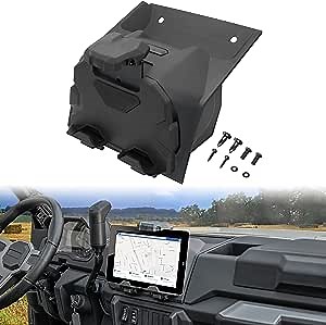 Tablet Mount for Ranger XP 1000 18-24, Electronic Device Holder Ipad Tablet Mounts GPS Holder with Storage Box Organizer Tray for Polaris Ranger XP 1000 Crew Diesel 2018-2024 Accessories