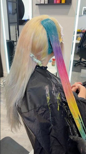 Vivid Hair Color Block 🌈 #haircolortutorial #vividhaircolor #hairtransformation #haireducation
