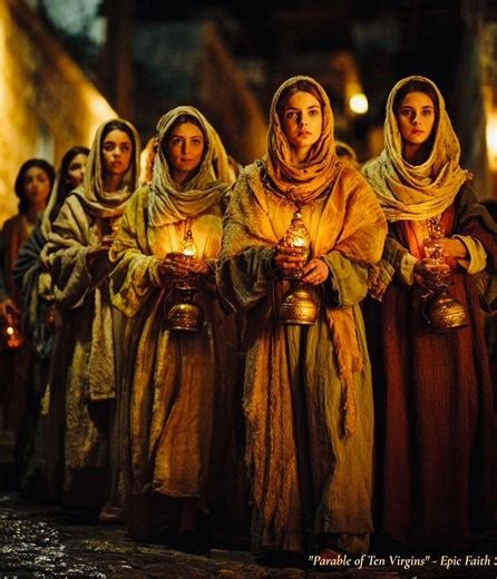 “Ten Virgins, One Lesson: Are You Prepared for the Bridegroom?” ✨ The parable of the Ten Virgins tells of ten young women waiting for the bridegroom. Five were wise and brought extra oil for their lamps, while five were foolish and unprepared. When the bridegroom arrived, only the prepared virgins could join the wedding feast. The story reminds us that readiness and vigilance are essential; faith without preparation can lead to missed blessings. ✨ Lesson God calls us to be spiritually prepared a