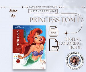 Princess Color by Number Digital Coloring Book | 99 Pages | Adult Coloring Pages | Printable PDF & PNG | Anti Stress Coloring - Etsy