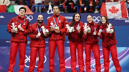 Canada wins silver in short-track speedskating mixed team relay