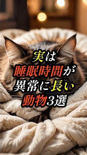 【寝る子は育つ】実は睡眠時間が異常に長い動物3選#雑学 #猫のいる暮らし #動物