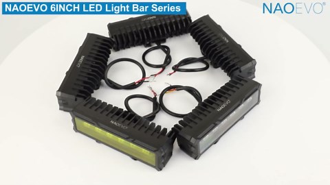 NAOEVO 6 Inch LED Light Bar, 50W 4000LM LED Fog Lights, Spot & Flood Combo for Trucks, Cars, Boat, ATV, UTV, 2 Pcs (White)