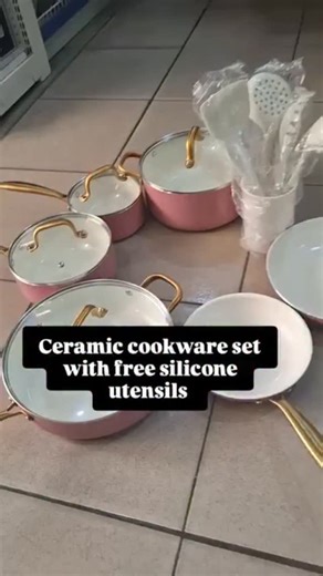 Yetunde Oluyide| Householditems|Cookwares|Kitchen Appliances | Premium voniki ceramic cookware set with free silicon utensils Ceramic pots and pans set nonstick are free of PTFE, PFOA, PFAS, lead,... | Instagram