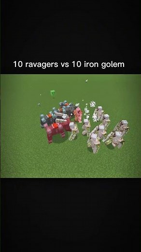 10 Iron Golem vs 10 Ravager 😱 Who Will Win? #shorts #minecraft