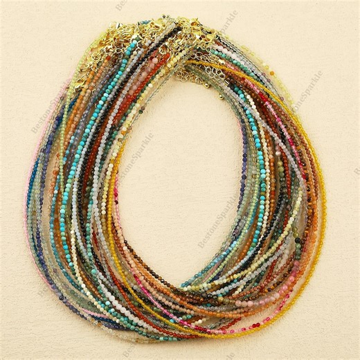 Mini Gemstone Bead Necklace: Amethyst, Rose Quartz, Obsidian, Carnelian, Citrine - Etsy Australia