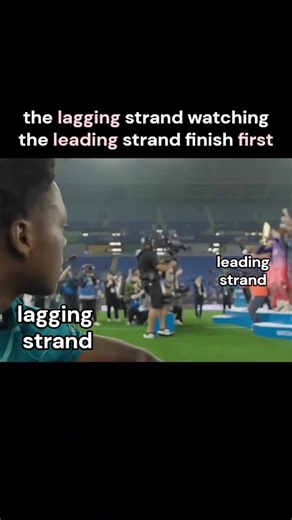 🔥EXPLANATION:🔥 In DNA replication, the leading strand is synthesized CONTINUOUSLY in the same direction as the replication fork's movement, whilst the lagging strand is synthesized discontinuously in the opposite direction, in short Okazaki fragments. . . . . . . . . . . #biologymemes #biology #sciencememes