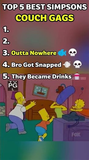 Ranking Top 5 Best Simpsons Couch Gags🛋️