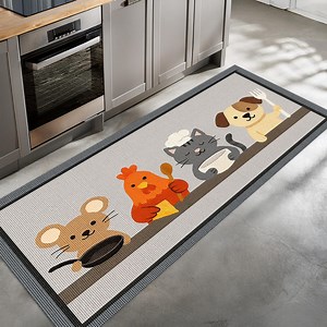 Cute Animal Kitchen Runner Rug – Mouse Cat Dog Chicken Design With Chef Theme, Anti-fatigue Floor Mat for Kids & Pet-friendly Kitchens - Etsy