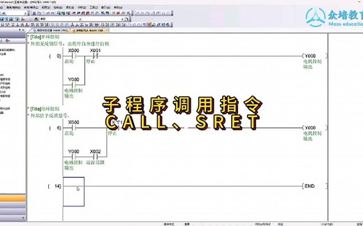 子程序调用CALL指令说明