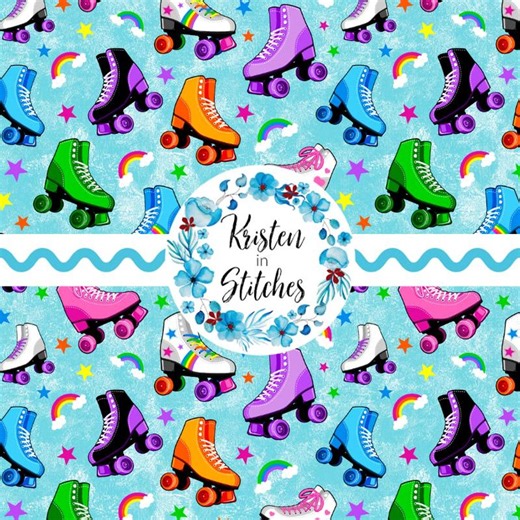 Retro Rollerskates Seamless Pattern, PNG Digital File, DIY Printable Paper Crafts, Roller Skate Rink, Colorful Rainbows, Rollerskating - Etsy