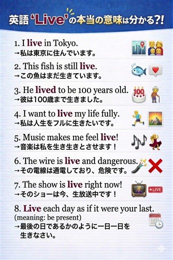 Live, Live, or Live? Mastering Life’s Most Versatile Word! ✨📢 住む？生きる？生放送？「Live」を使いこなそう！
